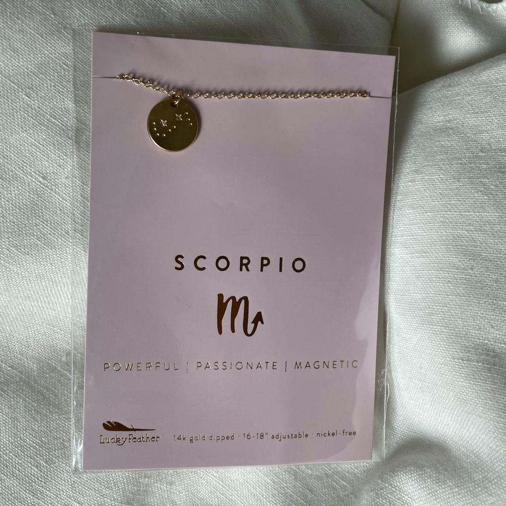14k gold dipped Scorpio constellation necklace